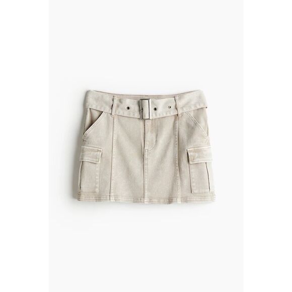 NWT H&M Divided Belted Cargo Mini Skirt – Khaki Tan – Size 2 (Fits Small) - Picture 9 of 9